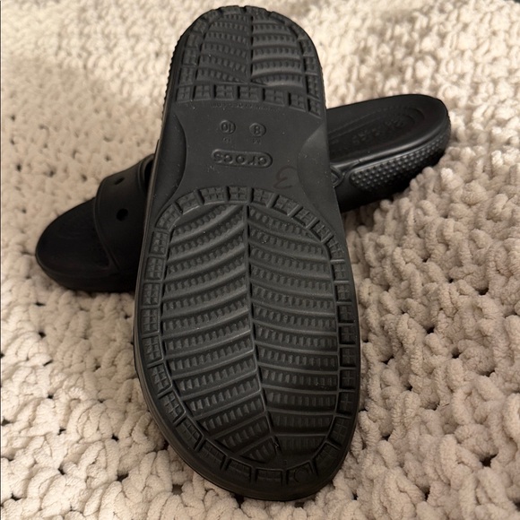 CROCS Black Dual-Strap Slide Sandals - Picture 3 of 4